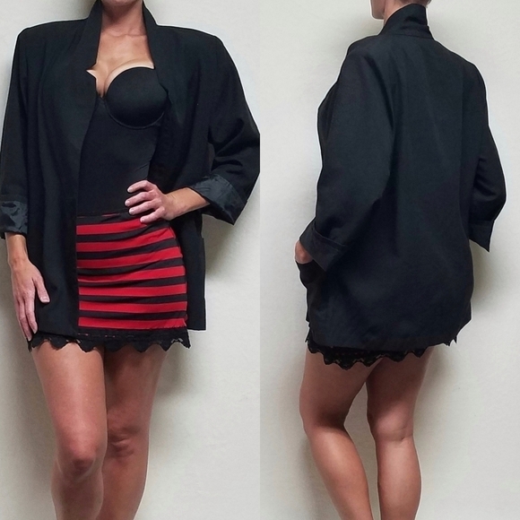 VINTAGE Shirley of Hollywood Black Velvet  Asymmetric Ruffle Mini Lingerie Dress - Picture 15 of 15